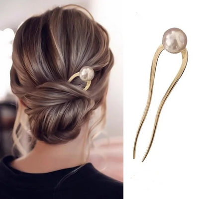Korean U-Shaped Pearl Hairpins